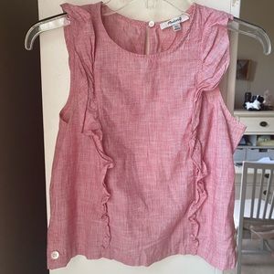 NWOT Madewell Pink Ruffle Tank Top